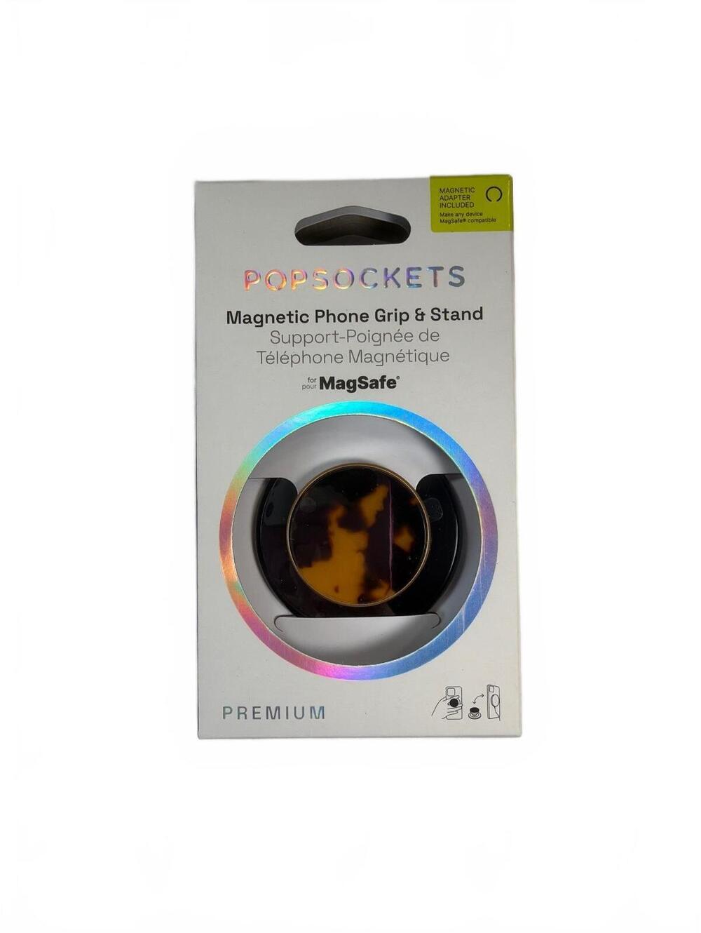 PopSockets Phone Grip for MagSafe Magnetic Grip & Stand - Tortoise Shell Black